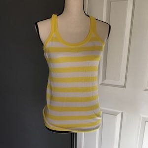 Forever 21 white yellow cotton knit tank